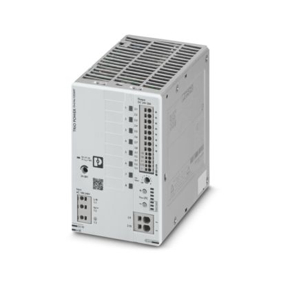 Phoenix Contact Switching Power Supply; TRIO3-PS/1AC/24DC/20/8C/IOL; 24VDC OUT; 20A; 100-240VAC/DC IN; Single Phase; DIN Rail Mount; Plastic